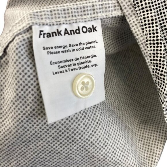Frank And Oak Men's White Black Polka Dot Short Sleeve Button Up Shirt US S - Picture 9 of 9